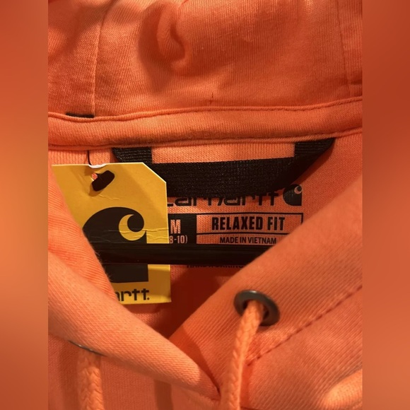 Women's Small Carhartt Relaxed Fit Midweight Graphic Sweatshirt - Electric Coral - Picture 3 of 4